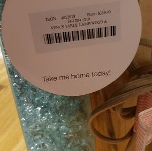 Venus Table Lamp with Turquoise Glass Accent